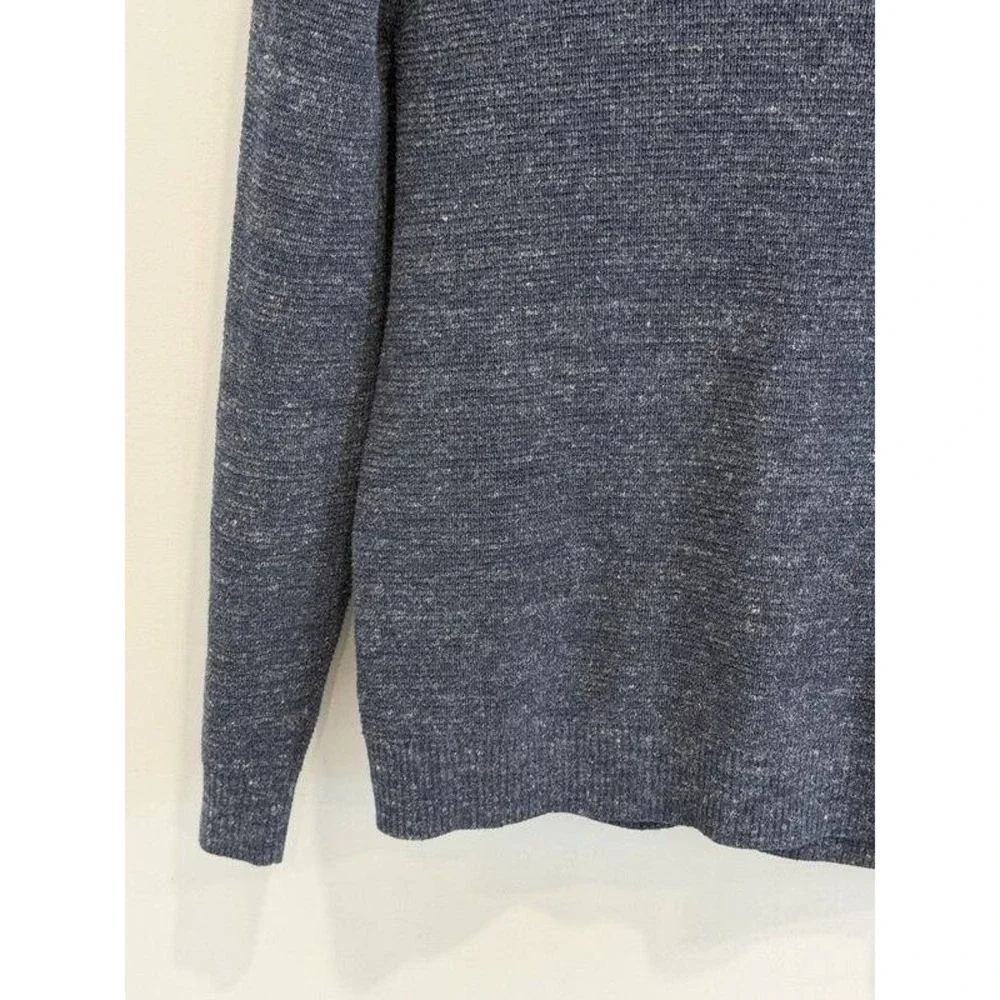 Banana Republic Mens Navy Blue Tundra Hoodie Sweater Waffle Texture Size XL